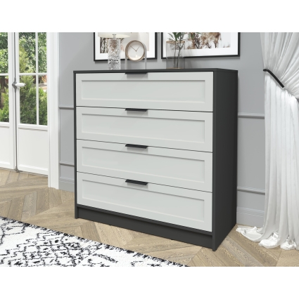 Kомод Тренд КТ-К100 (Антрацит ЛДСП/ Грэй ЛМДФ) Ш1000 В1020 Г451 Kомод Тренд КТ-К100 (Антрацит ЛДСП/ Грэй ЛМДФ) Ш1000 В1020 Г451